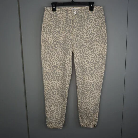 New Paige Mayslie Jogger Pants in Tortoise Shell Cheetah size 29